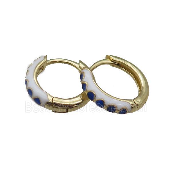 copper Hoop Earrings with enameled, gold plated