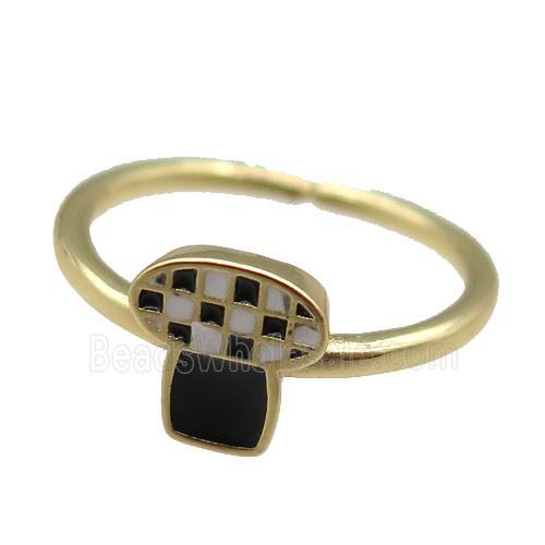 copper Rings, enameled, adjustable, gold plated