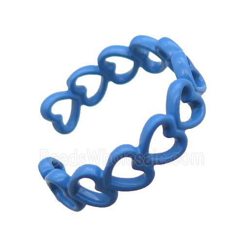 copper rings with blue lacquered