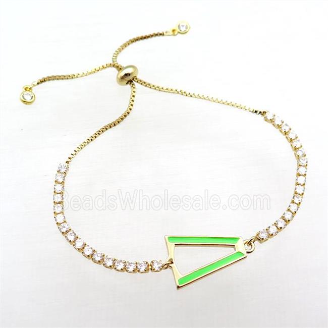 copper bracelet pave zircon, adjustable, gold plated