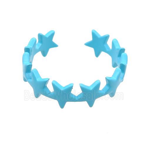 copper Rings with fire blue lacquered, adjustable