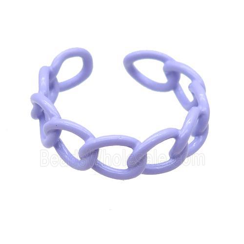 copper Rings with white lavender lacquered, adjustable
