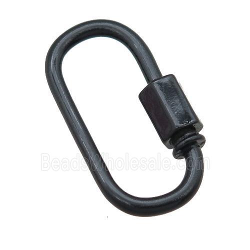 copper oval Carabiner Clasp with black Lacquered Fired
