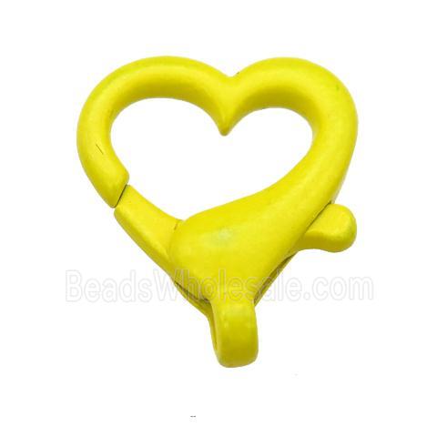 Alloy heart Lobster Clasp with nenoYellow Lacquered Fired