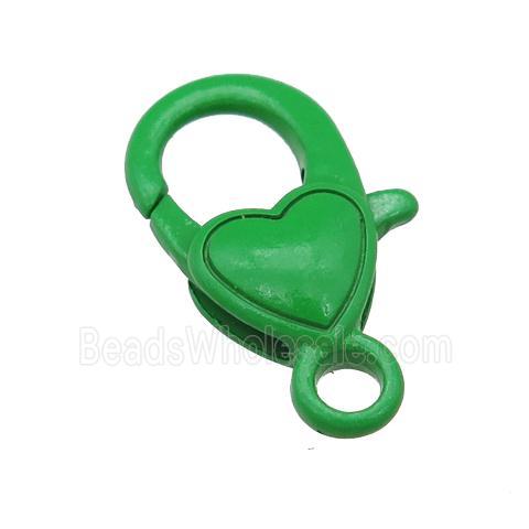 Alloy Lobster Clasp with green Lacquered Fired
