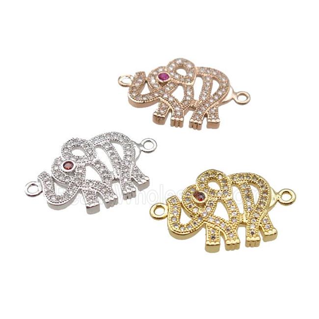 copper elephant connector pave zircon, mixed