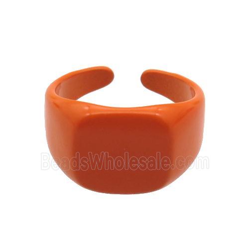 copper Ring with orange fire Lacquered