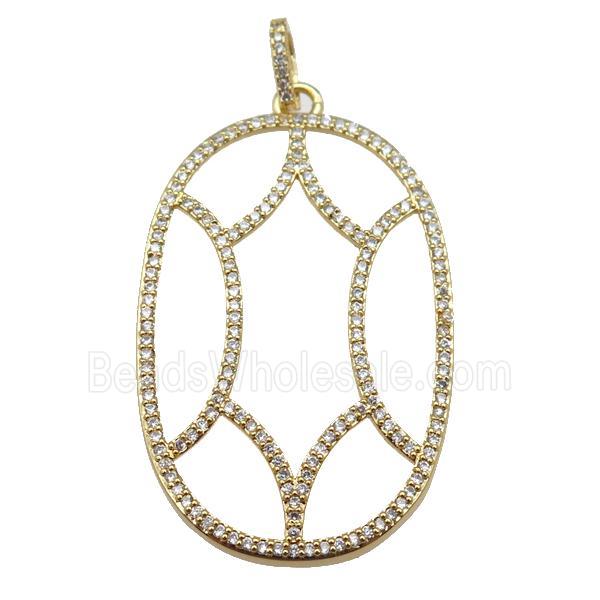 copper Tortoise pendant paved zircon, gold plated
