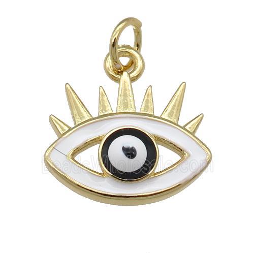 copper Evil Eye pendant with enamel, black, gold plated