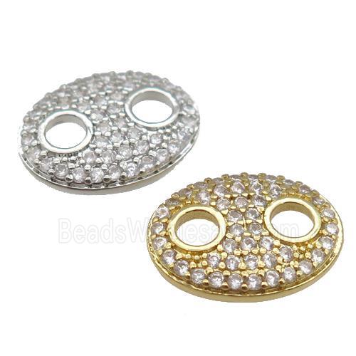 copper pignose connector paved zircon, mixed