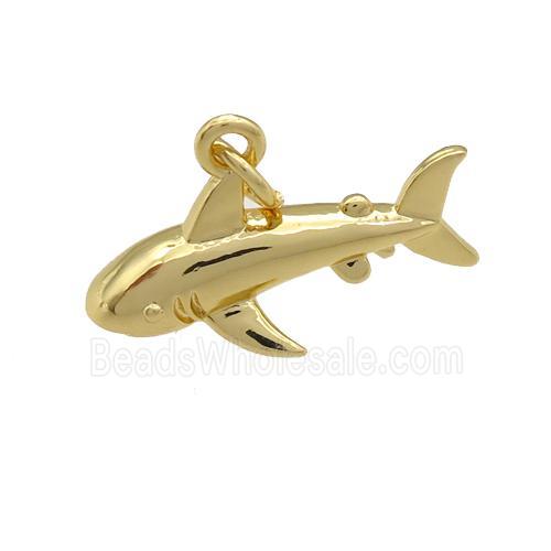 copper dolphin pendant, gold plated