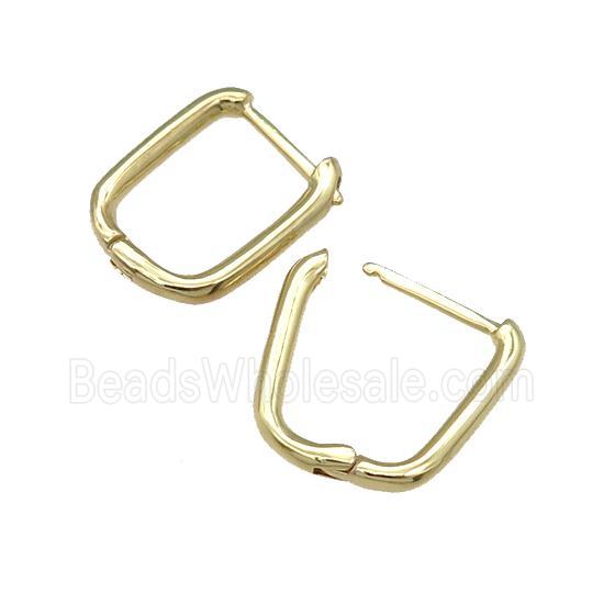 copper Latchback Earring, gold plated