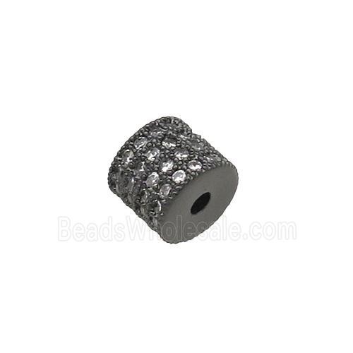 copper tube beads paved zircon, black plated