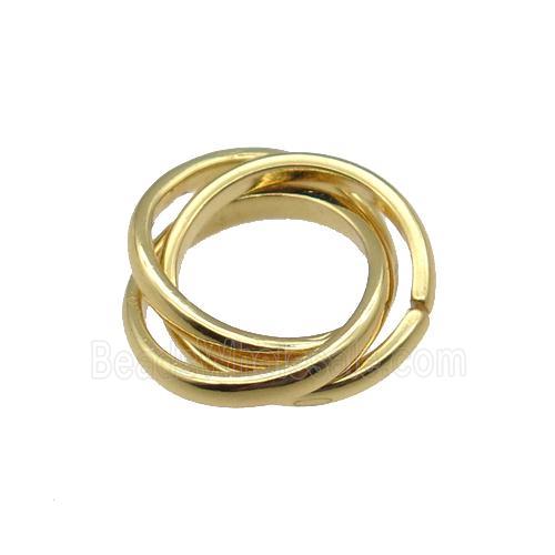 copper circle Link ring pendant, gold plated