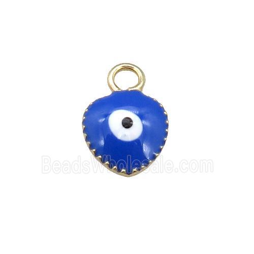 copper Evil Eye pendant with blue enamel, gold plated