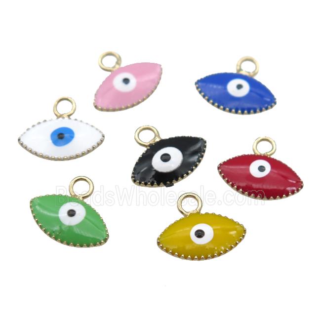 copper Evil Eye pendant with enamel, gold plated, mixed