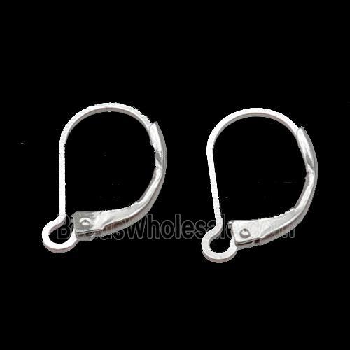 copper Latchback Earring, platinum plated