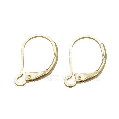 copper Latchback Earring, gold plated