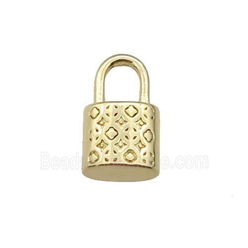 copper Lock pendant, gold plated