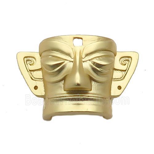 copper Sanxingdui charm pendant, face, duck-gold