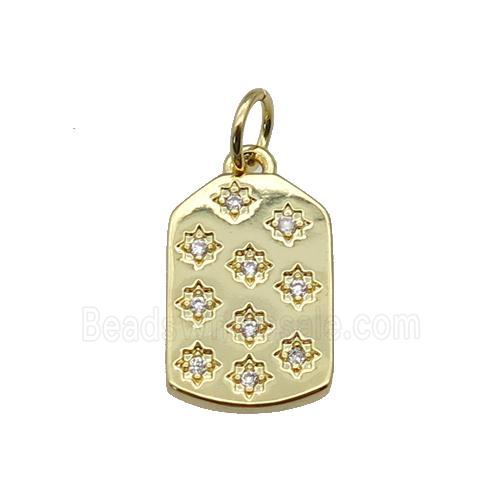 copper Stars pendant paved zircon, gold plated
