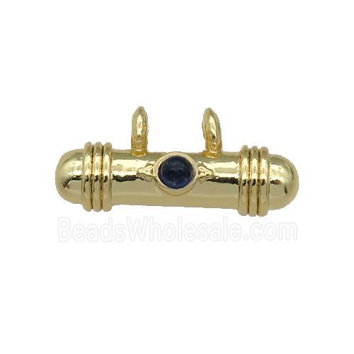 copper stick pendant, gold plated