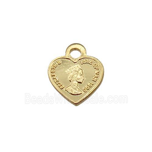copper heart, gold plated