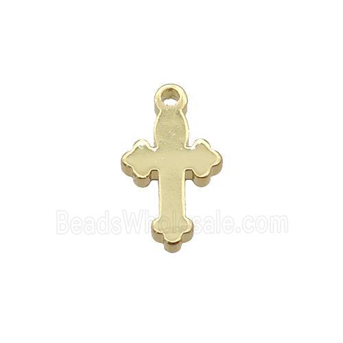 copper cross pendant, gold plated