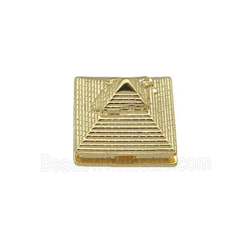 coppery Pyramid charm beads, gold plated