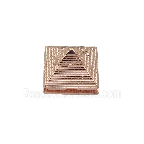 coppery Pyramid charm beads, rose gold