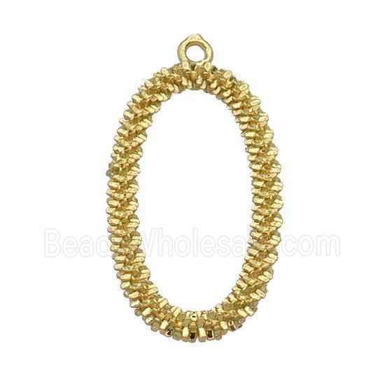 copper oval pendant, gold plated