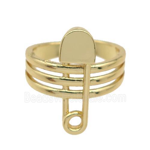 copper Ring, gold plated