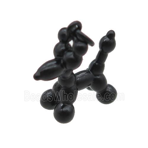 copper Dog pendant with black fire Lacquered