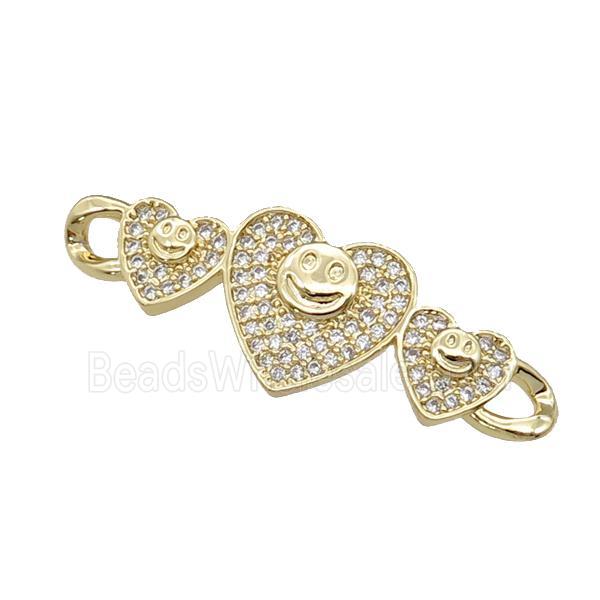 copper Heart Link connector, gold plated