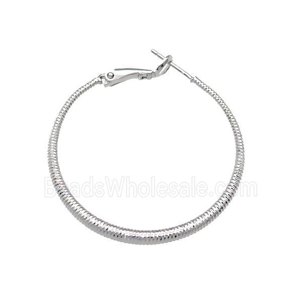 copper Hoop Earring, platinum plated