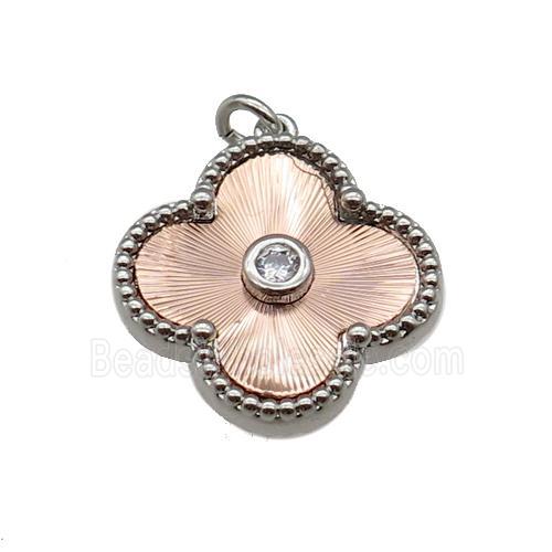 copper Clover pendant, rose gold