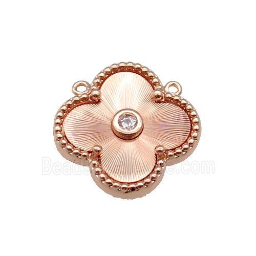 copper Clover pendant, rose gold