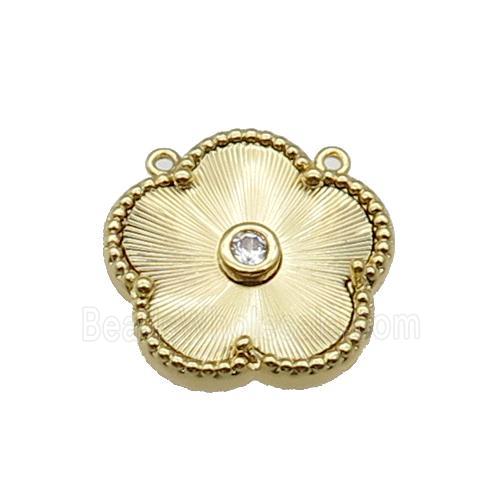 copper Flower pendant, gold plated