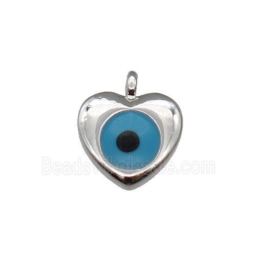 copper Hearteye pendant, platinum plated
