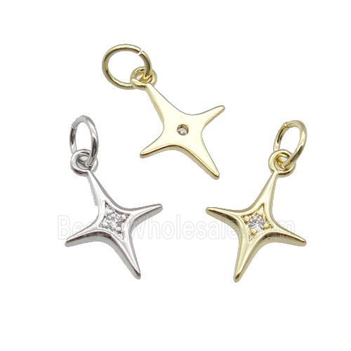 copper star pendant pave zircon, mixed