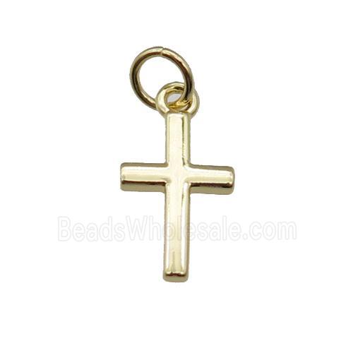 copper cross pendant, gold plated