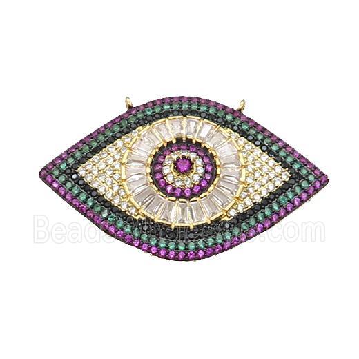 copper Eye pendant pave zircon, gold plated