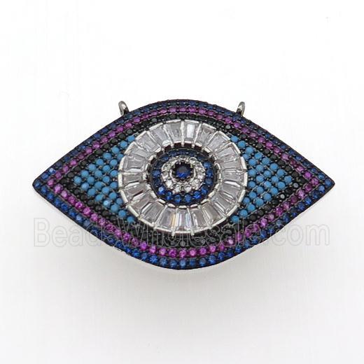 copper Eye pendant pave zircon, black plated