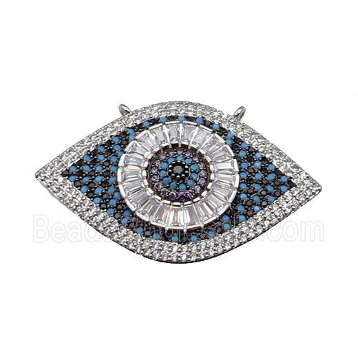 copper Eye pendant pave zircon, platinum plated