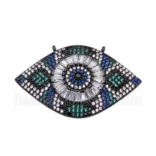 copper Eye pendant pave zircon, black plated
