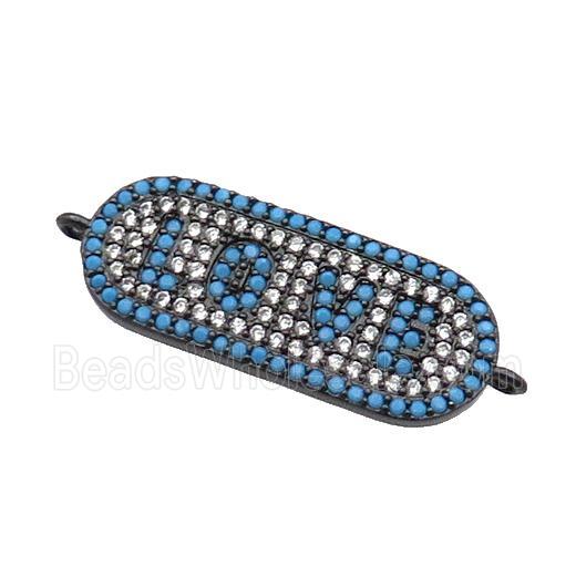 copper LOVE connector paved zircon, black plated