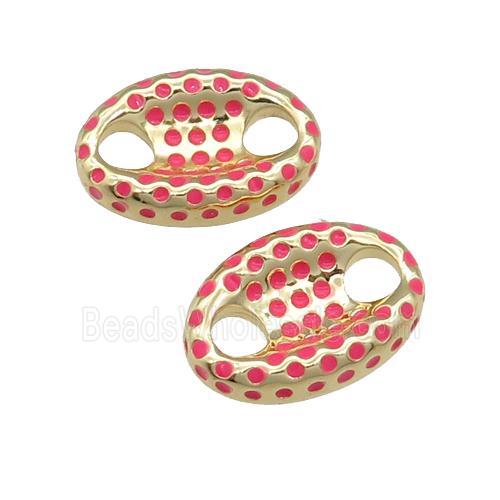 copper connector with red enamel, pignose, gold plated