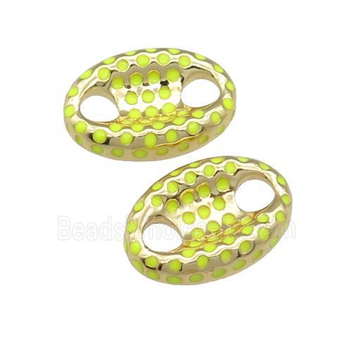 copper connector with yellow enamel, pignose, gold plated