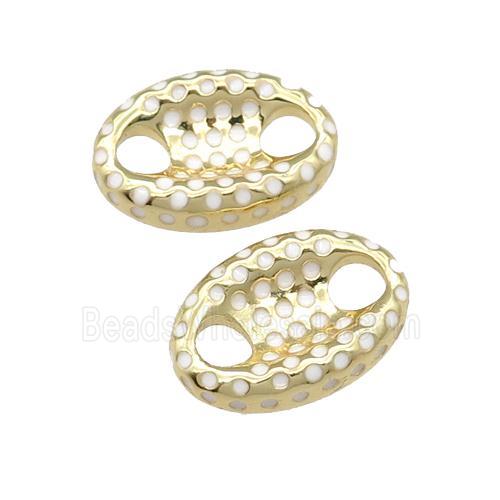 copper connector with white enamel, pignose, gold plated