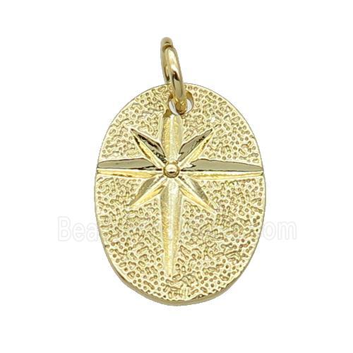 copper NorthStar charm pendant, gold plated